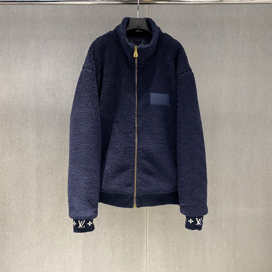 LV Leather Patch Fleece Blouson 1AGLXN